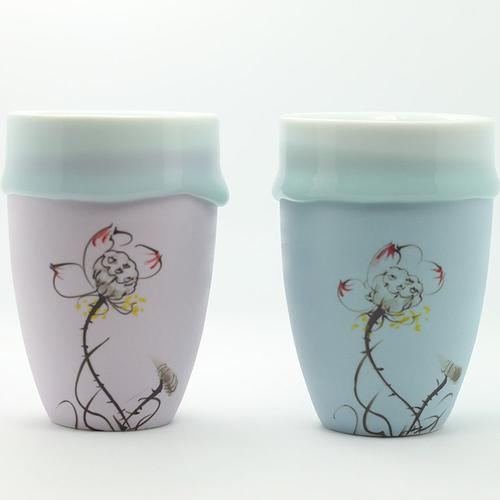 泥好陶瓷 手工绘制创意陶瓷杯 情侣杯 流釉杯 员工福利 生日礼品